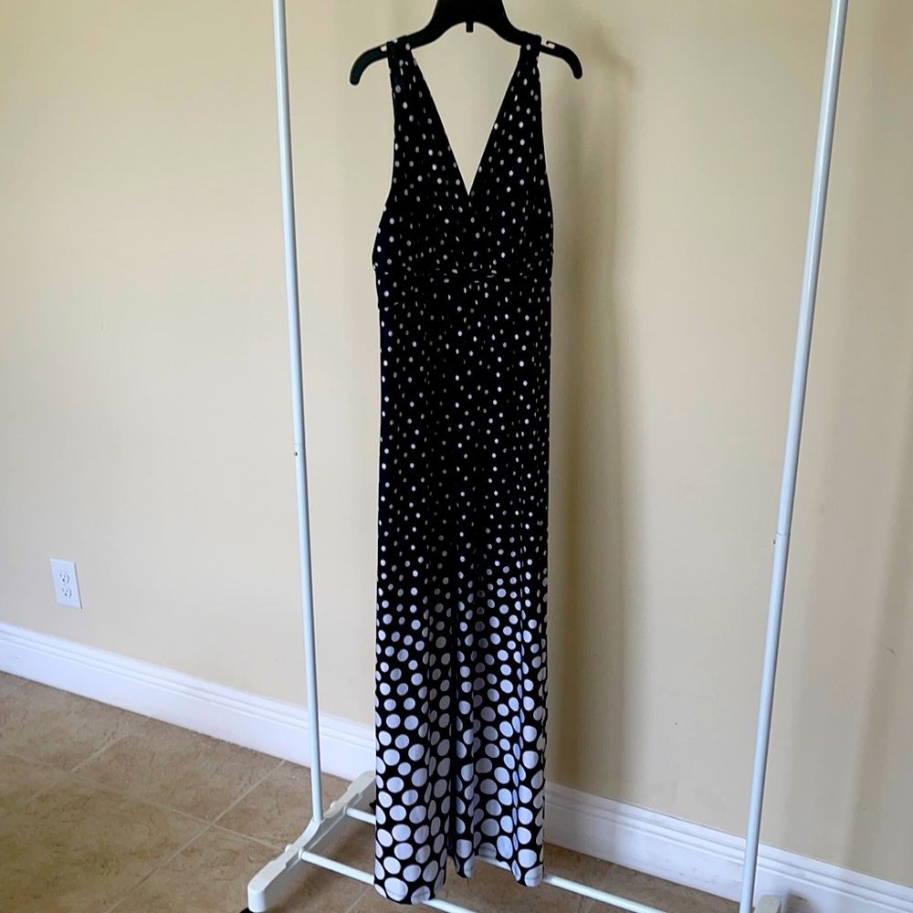 Black and white long dress